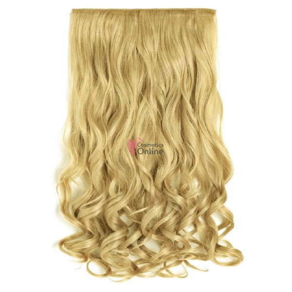 Extensie de par cu 5 Clips On delux dubla ondulata de 60 cm, Blond Mediu Ash 895186